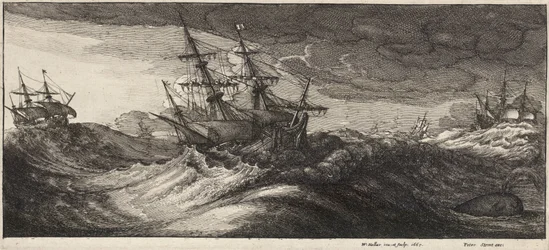 Warships and a Spouting Whale (State 2)